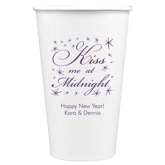 Kiss Me At Midnight Paper Coffee Cups